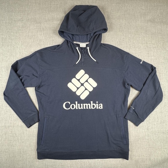 Columbia Other - Columbia Hoodie Mens XL Blue Omni-Shade Big Logo Pullover Outdoor Sweatshirt